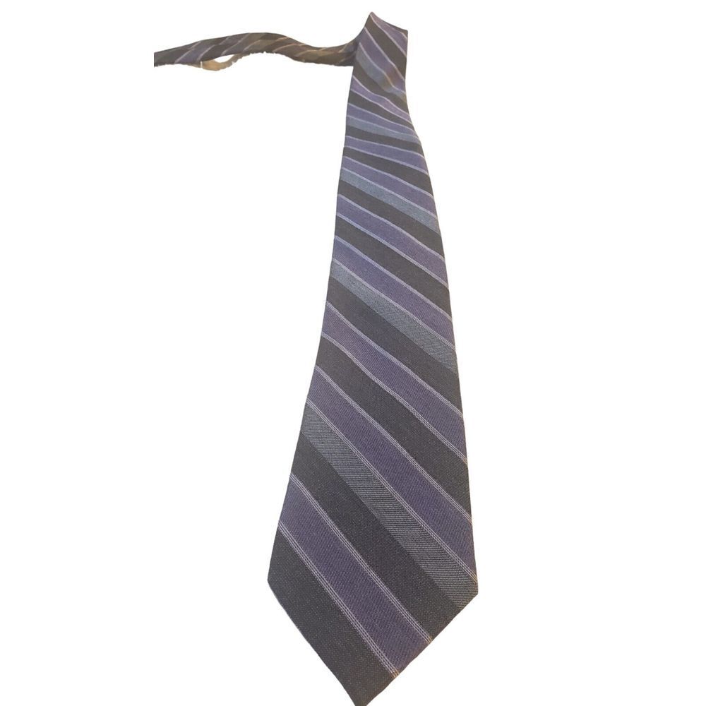 Joe Joseph Abboud Gray Blue Striped Silk Men's Neck Tie Made In China
